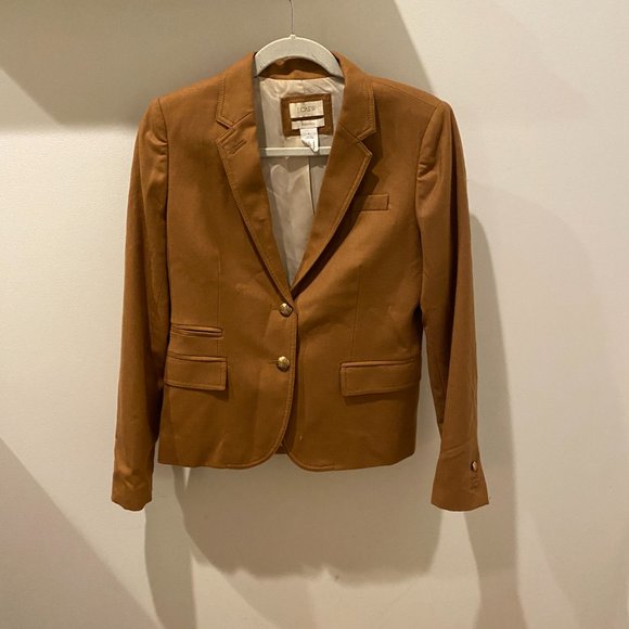 J Crew Schoolboy Camel Wool Double Gold Button Blazer - Picture 5 of 9